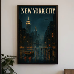 New York City at Night Poster
