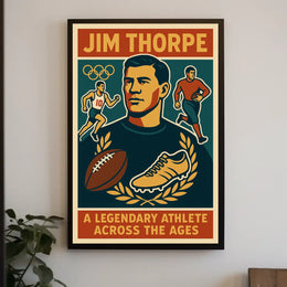 Jim Thorpe Iconic Sports Legend Poster