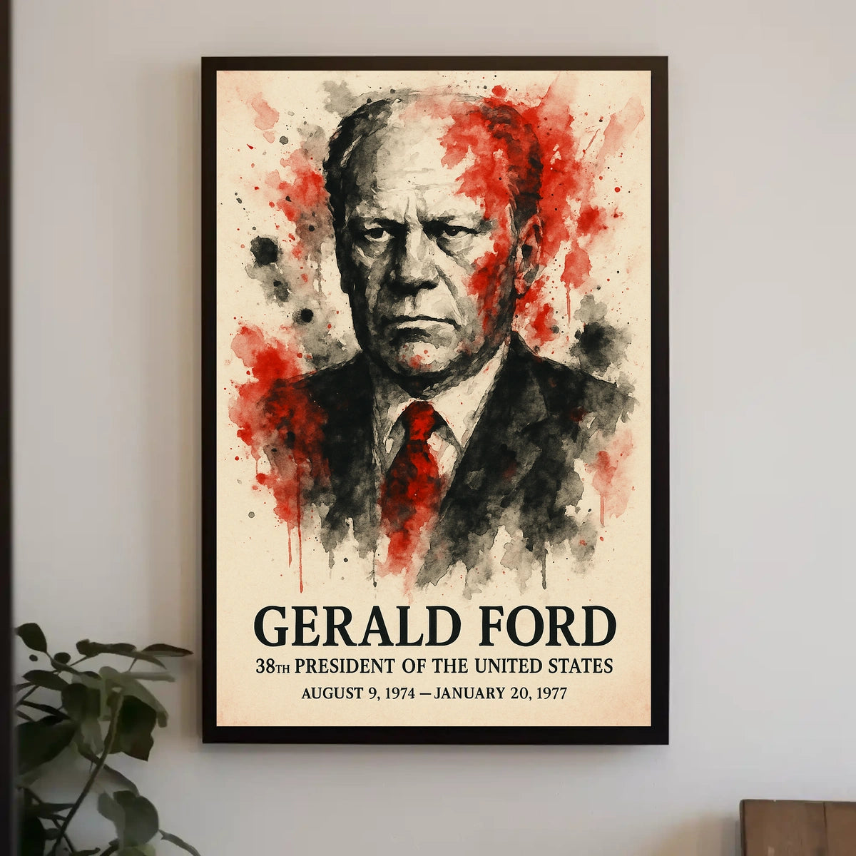 Expressionist Watercolor Portrait of 38th President Poster