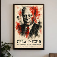 Expressionist Watercolor Portrait of 38th President Poster