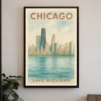 Chicago Skyline Lake Michigan Poster