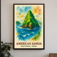 American Samoa National Park Watercolor Art Poster