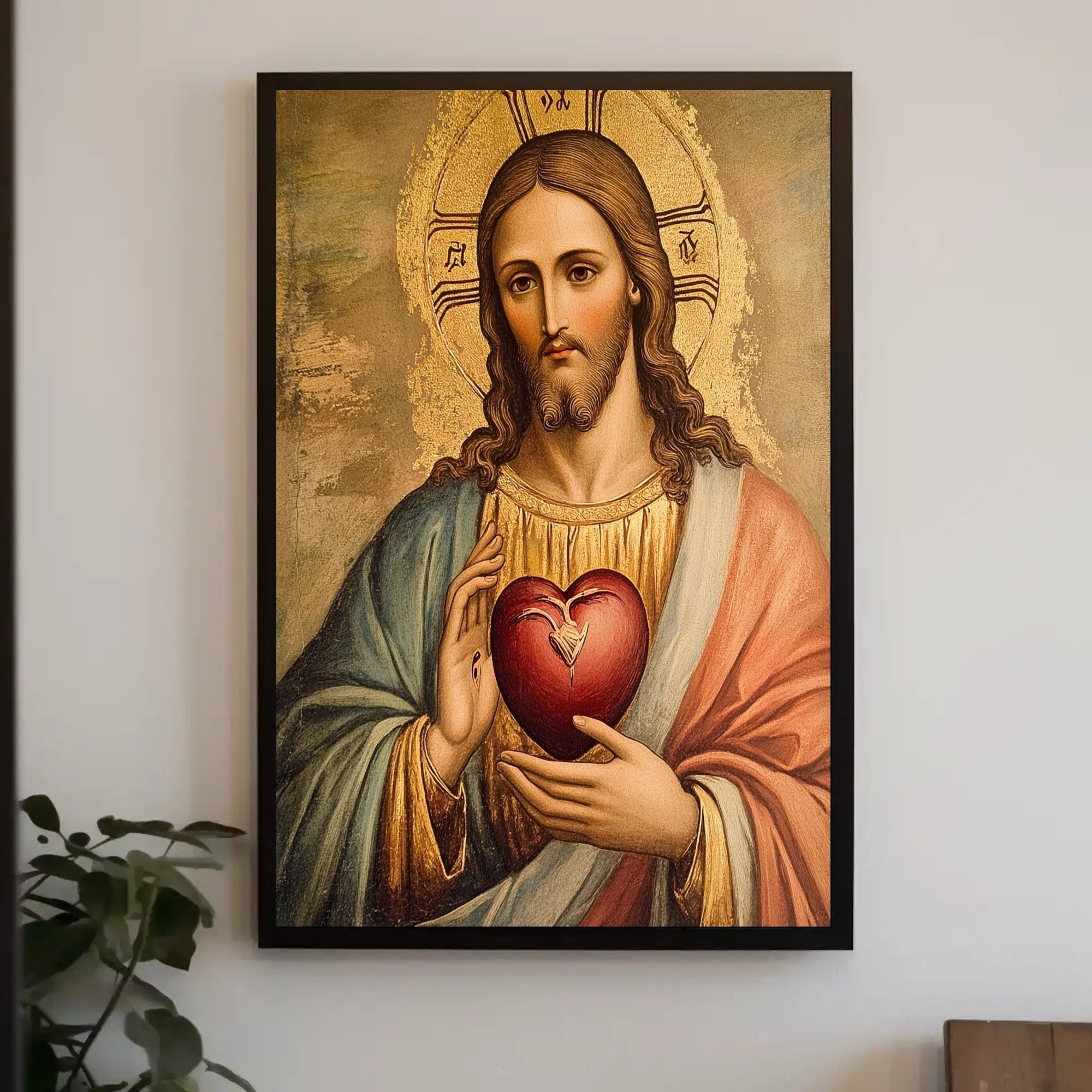 Sacred Heart Religious Iconography Poster