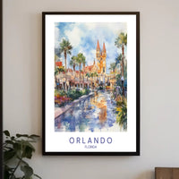 Orlando Watercolor Scene Poster PosterGoat