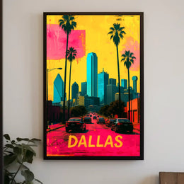 Vibrant Dallas Skyline Poster