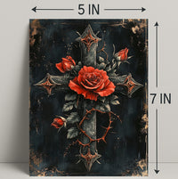 Roses And Cross Poster