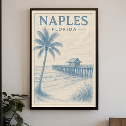 Naples Florida Coastal Serenity Poster Wall Art 18x24