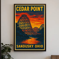 Cedar Point Adventure: Vintage Travel Poster