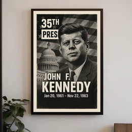 John F. Kennedy 35th President of the United States Digital Montaje Poster
