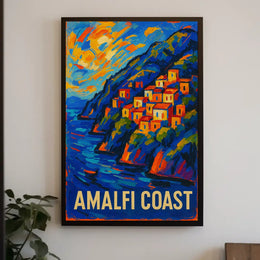 Amalfi Coast Poster 18x24 Coastal Wall Art Decor Print