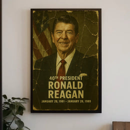 Ronald Reagan 40th President of the United States Damaged Photograph Poster
