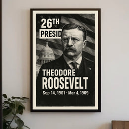 Theodore Roosevelt 26th President of the United States Digital Montaje Poster