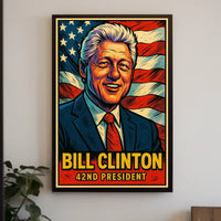 Bill Clinton 42nd President Poster Wall Art Decor Home