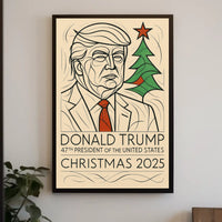 Trump Presidential Christmas 2025 Minimalist Political Propaganda Poster