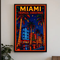 Miami Tropical Christmas Poster