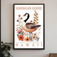 The poster features an illustrated depiction of the Hawaiian Goose, also known as Poster