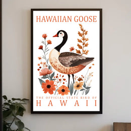 The poster features an illustrated depiction of the Hawaiian Goose, also known as Poster