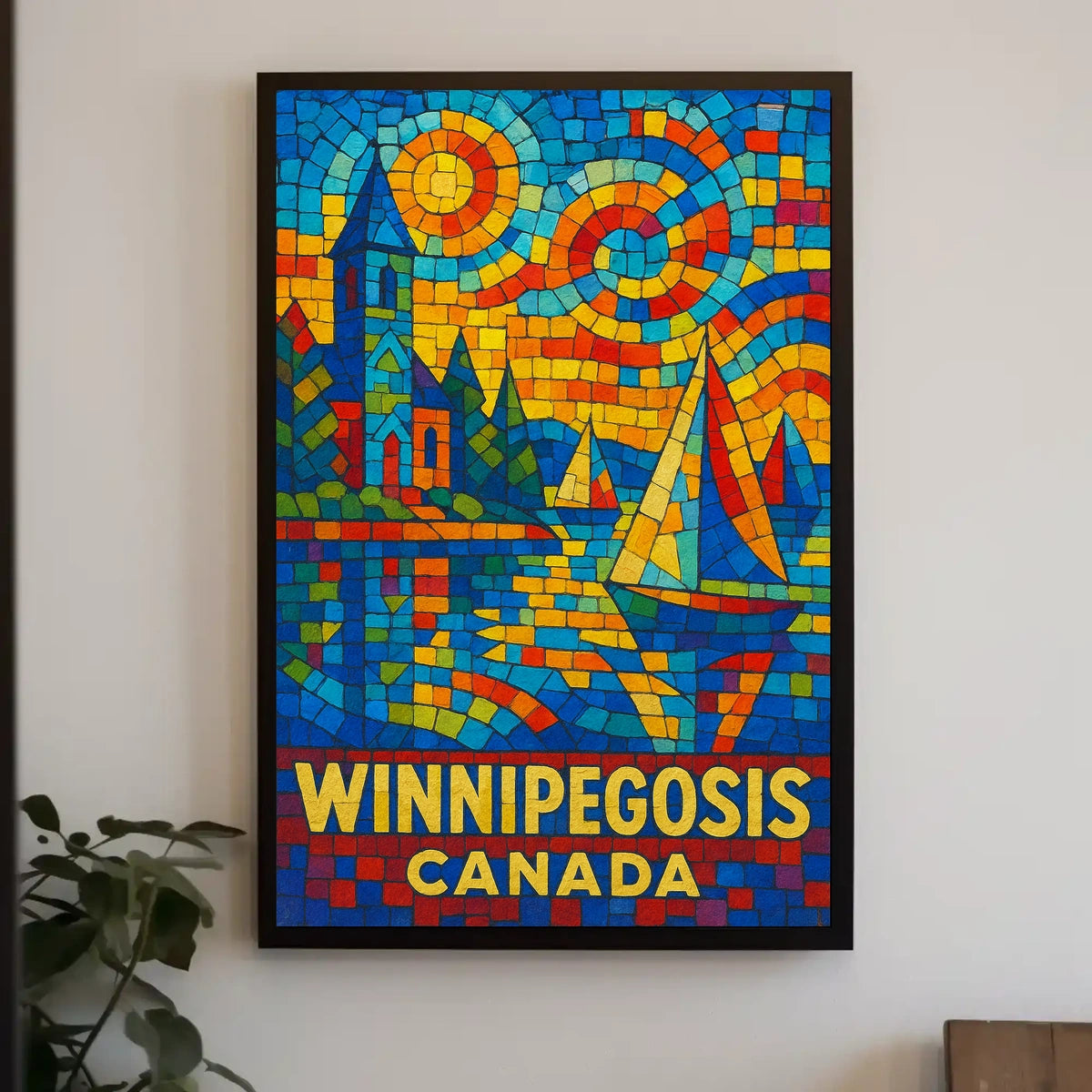 Winnipegosis, Canada Vibrant Mosaic Poster