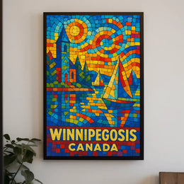 Winnipegosis, Canada Vibrant Mosaic Poster