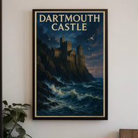 Dartmouth Castle Sunset on the Cliffs Travel Poster