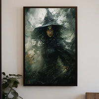 Enigmatic Witch In The Shadows Poster
