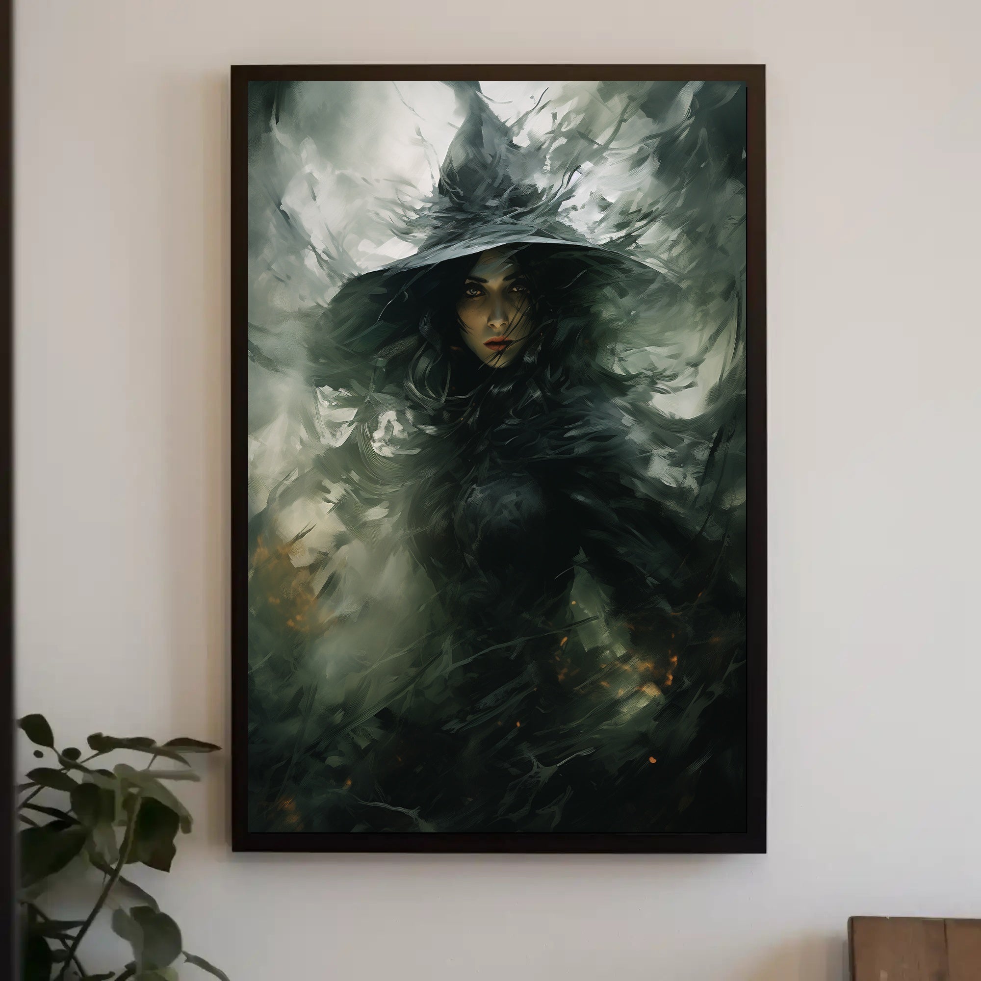 Enigmatic Witch In The Shadows Poster