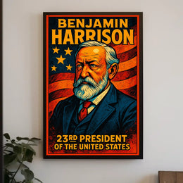 Benjamin Harrison 23rd US President Poster Vintage Wall Art