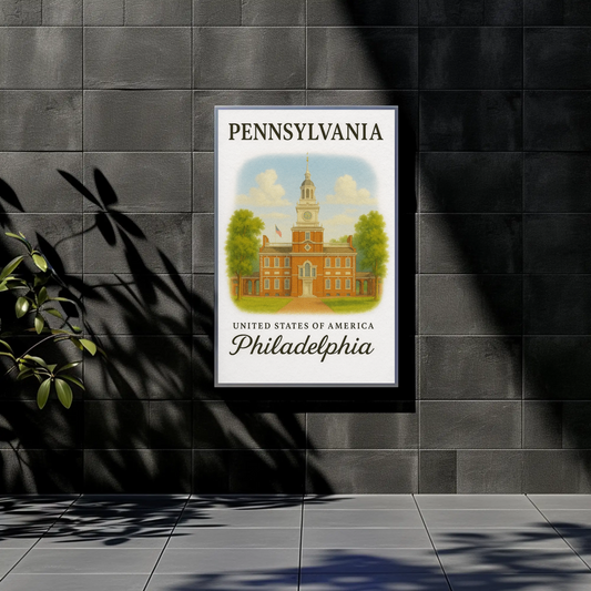 Pennsylvania, Philadelphia Signature Series Vintage Travel Poster