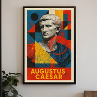 Augustus Caesar Bust Geometric Abstract Artistic Wall Poster