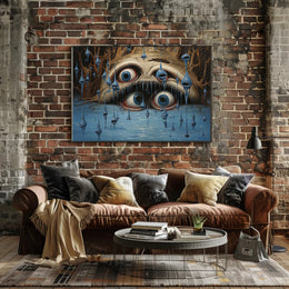 Surreal Face with Eyes Fantasy or Mythology Poster