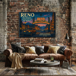 Reno Travel Poster The Biggest Little City Art