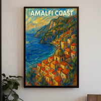 Amalfi Coast Poster Art Print for Coastal Home Decor
