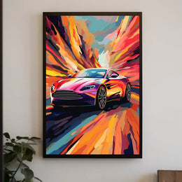 Luxury Speed: Vibrant Pop Art Sports Car Poster
