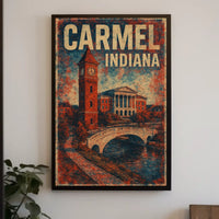 Carmel Indiana Vintage Travel Poster