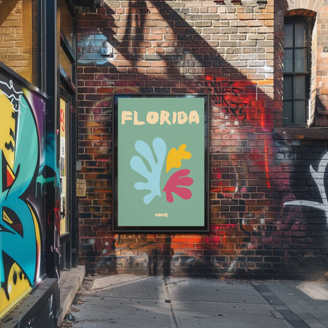 Florida Nature-Inspired Home Decor Abstract Artistic Poster