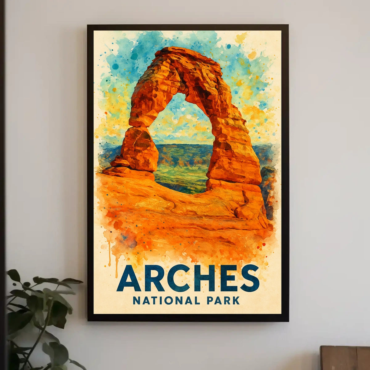 Arches National Park Watercolor Adventure Poster Art