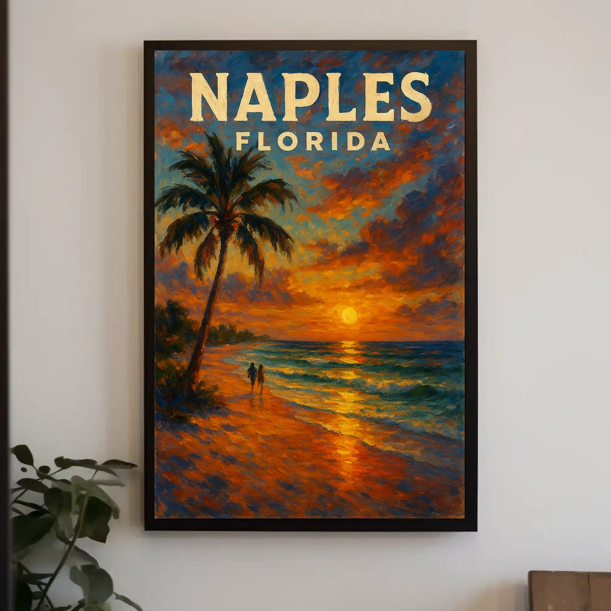 Naples Florida Sunset Poster Wall Art 18x24 Coastal Decor