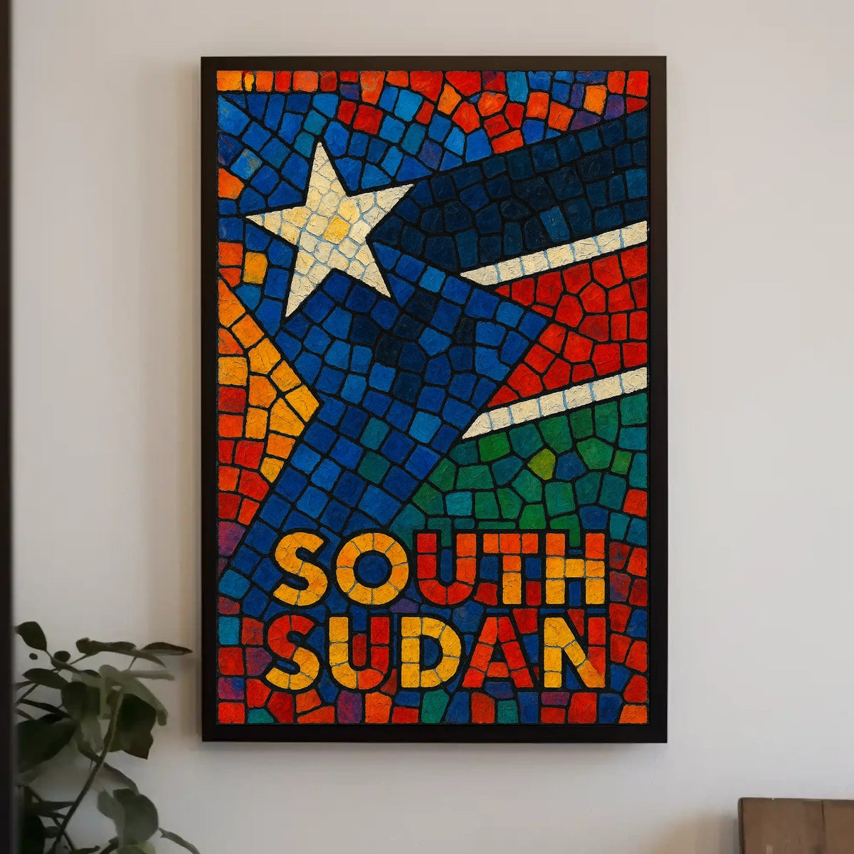South Sudan Mosaic Art Poster