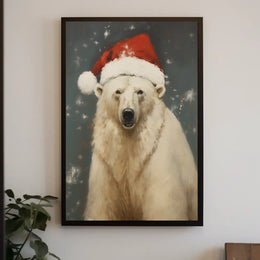 Festive Polar Bear Poster