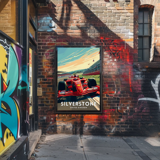 Silverstone Formula One Racing Travel Poster