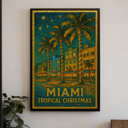Miami Tropical Christmas Poster