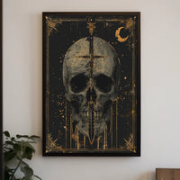 Gothic Skull Sword Vintage Art Poster Print PosterGoat