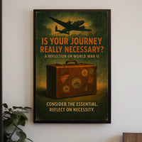 World War II Travel Vintage Nostalgic Somber Poster