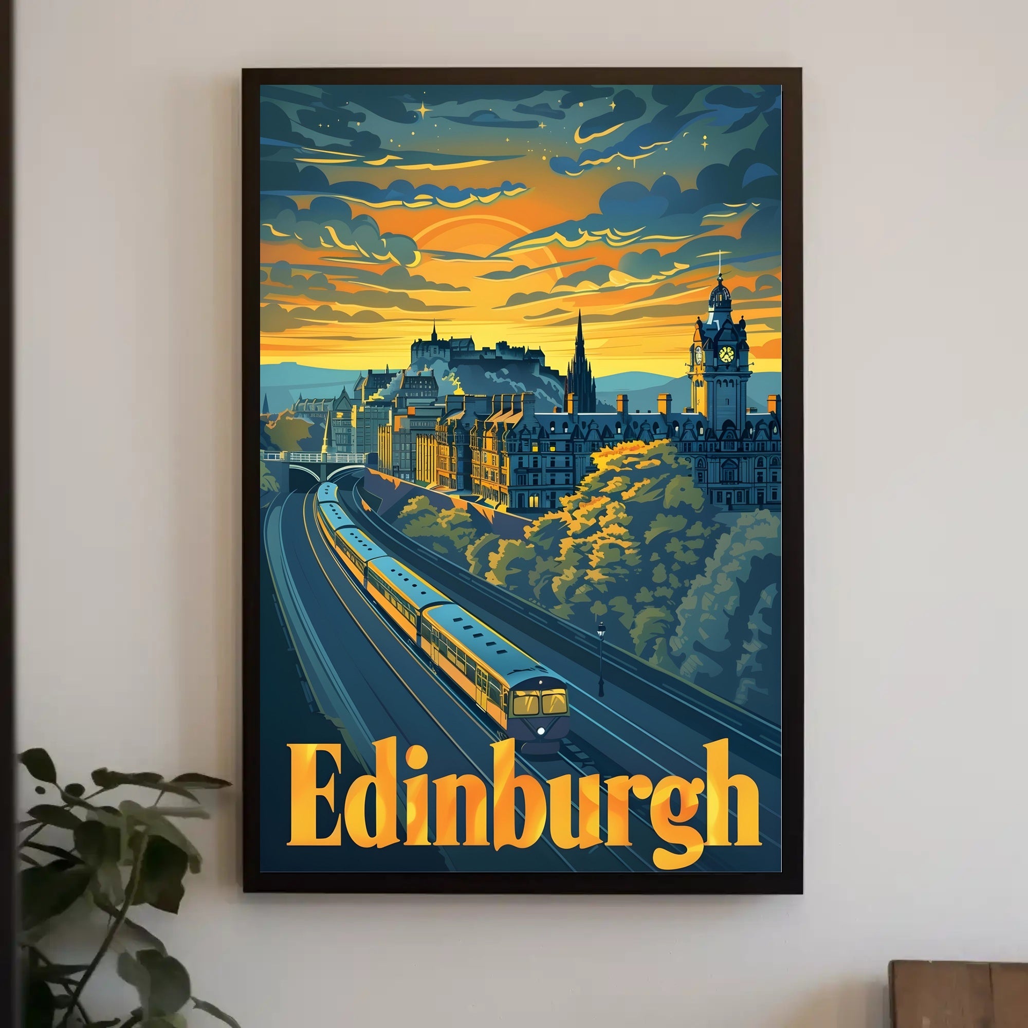 Edinburgh Icons Panorama Travel Poster