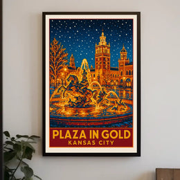 Plaza In Gold Kansas City Poster