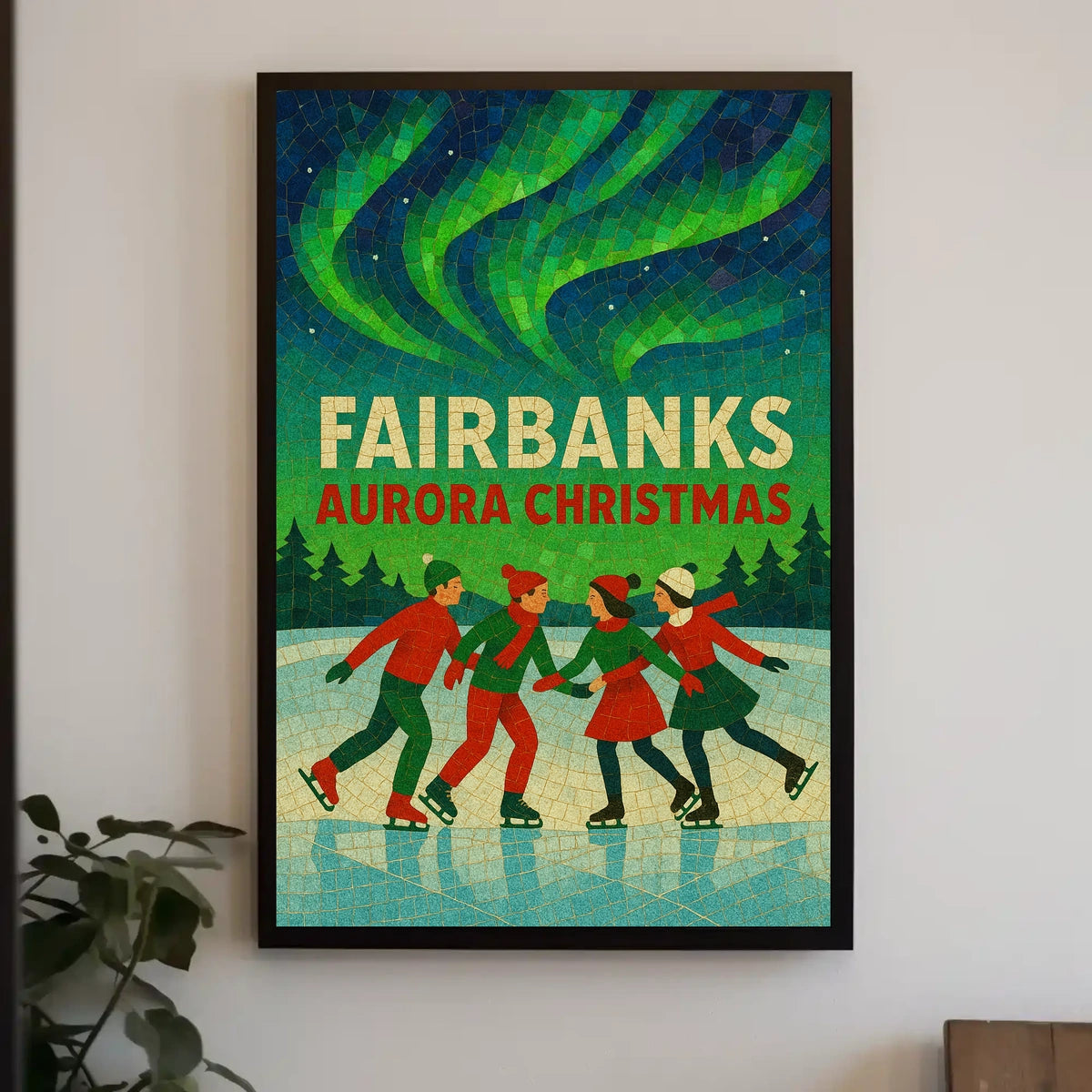 Fairbanks Aurora Christmas Poster
