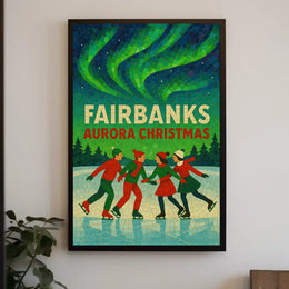 Fairbanks Aurora Christmas Poster