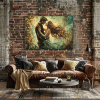 Romantic Embrace: Impressionistic Floral Fantasy Poster