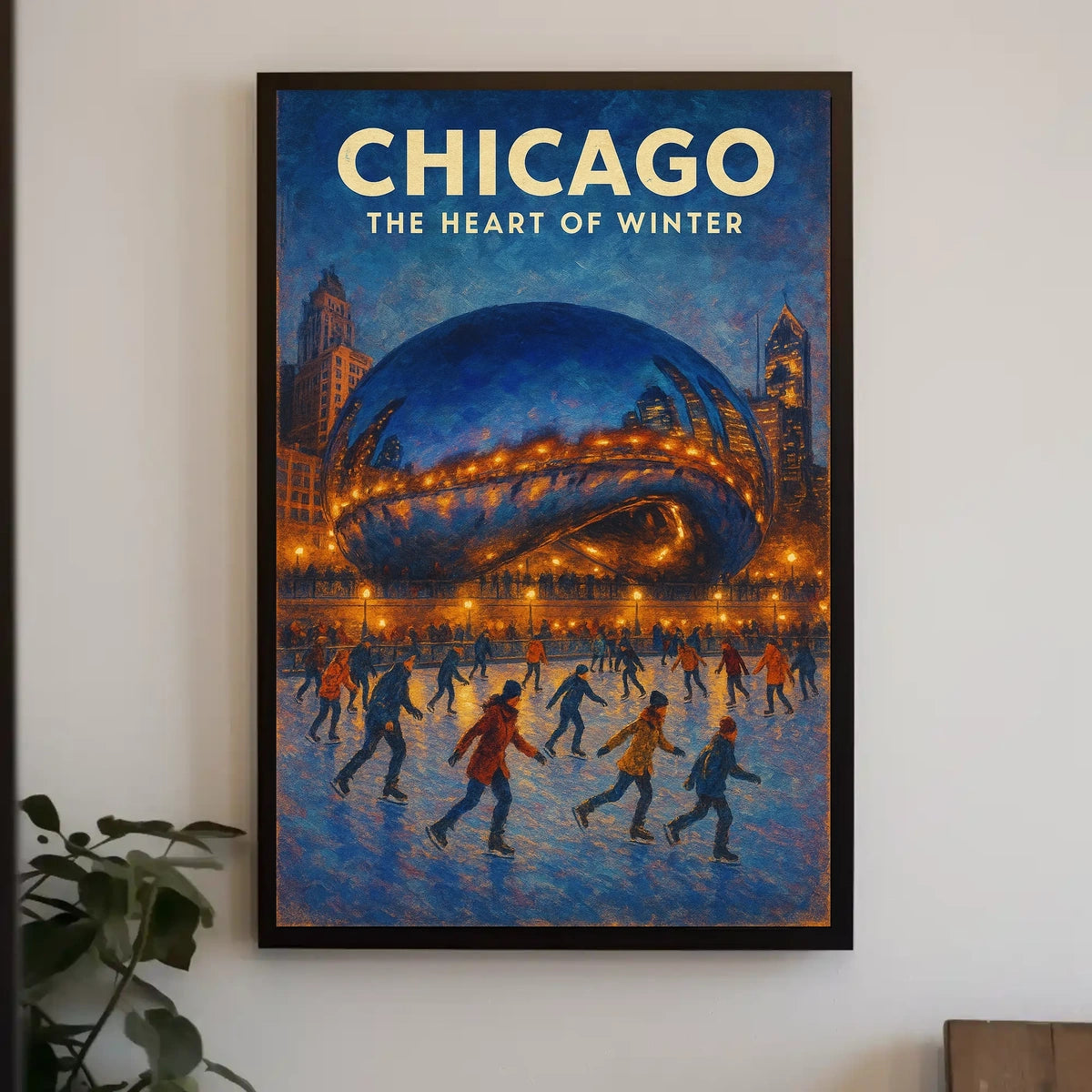 Chicago Heart Of Winter Cityscape Wall Art Decor Poster