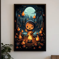 Enchanted Forest Campfire Poster